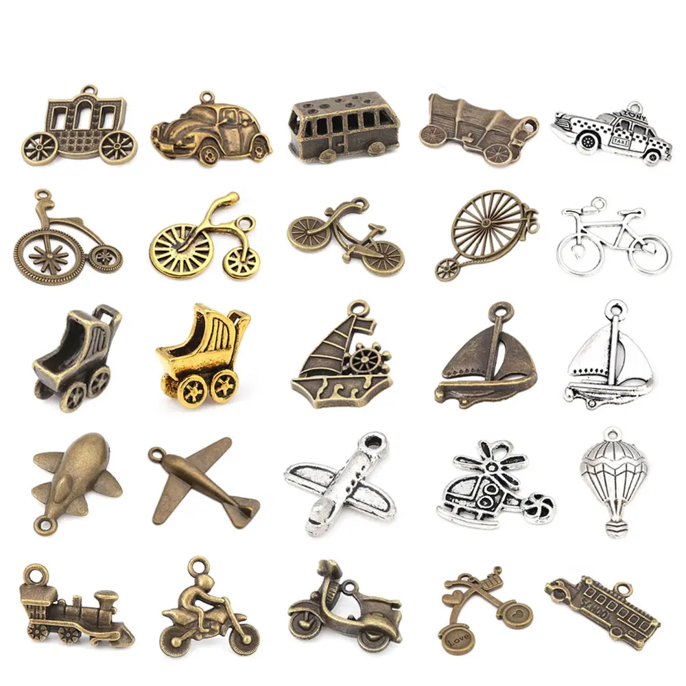 AliExpress Rosediy Vintage Style Zinc Alloy Sailboat Bicycle Plane Bus Charms Pendants Diy Jewelry Making Supplies Necklace Earrings Accessories