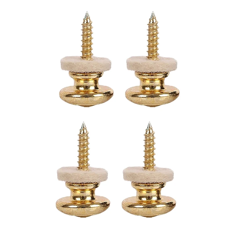 4PCS Wool Copper Guitar Strap Lock Locking Pegs Pins Mushroom Shape End Button For Acoustic Electric Bass Guitar