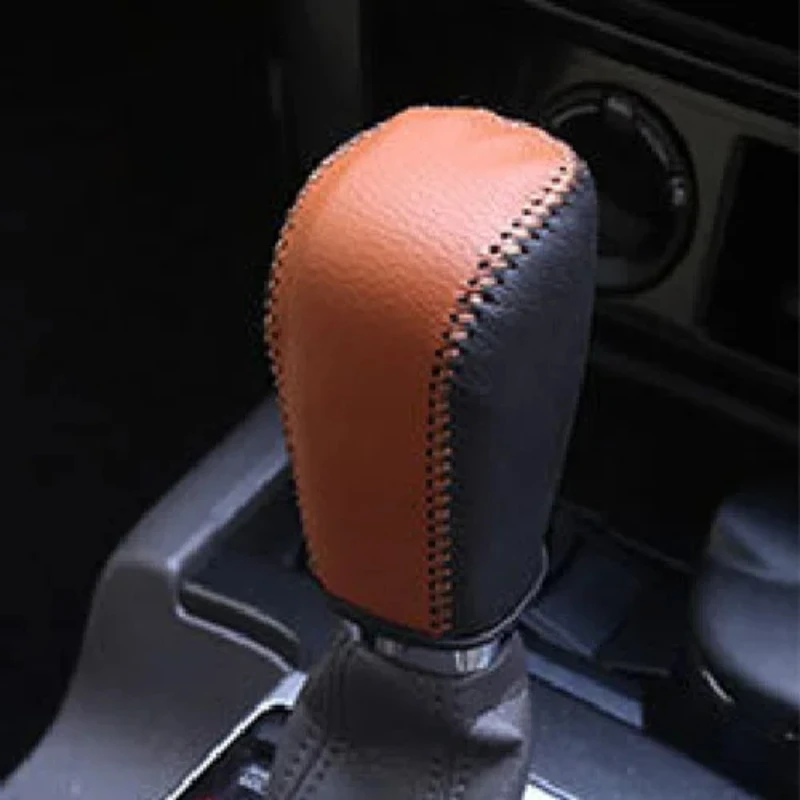 Genuine Leather Car Gear Shift Collars Hand Brake Cover for Toyota Land Cruiser Prado FJ 150 2010 - 2018 Gear Trim Covers