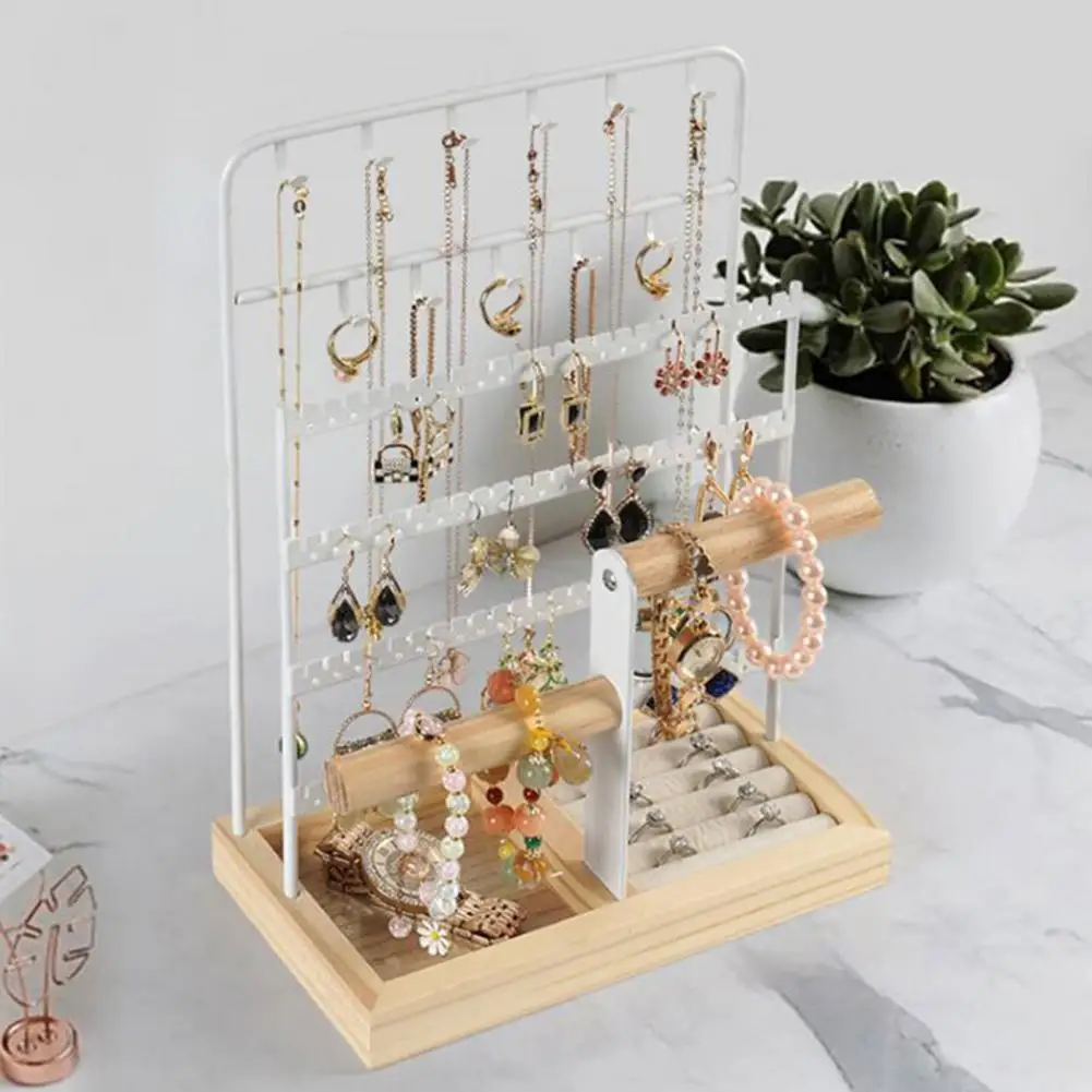 Jewelry Display Rack Elegant Multi-tier Jewelry Display Stand with Capacity for Earrings Rings Necklaces Stable for Bracelets