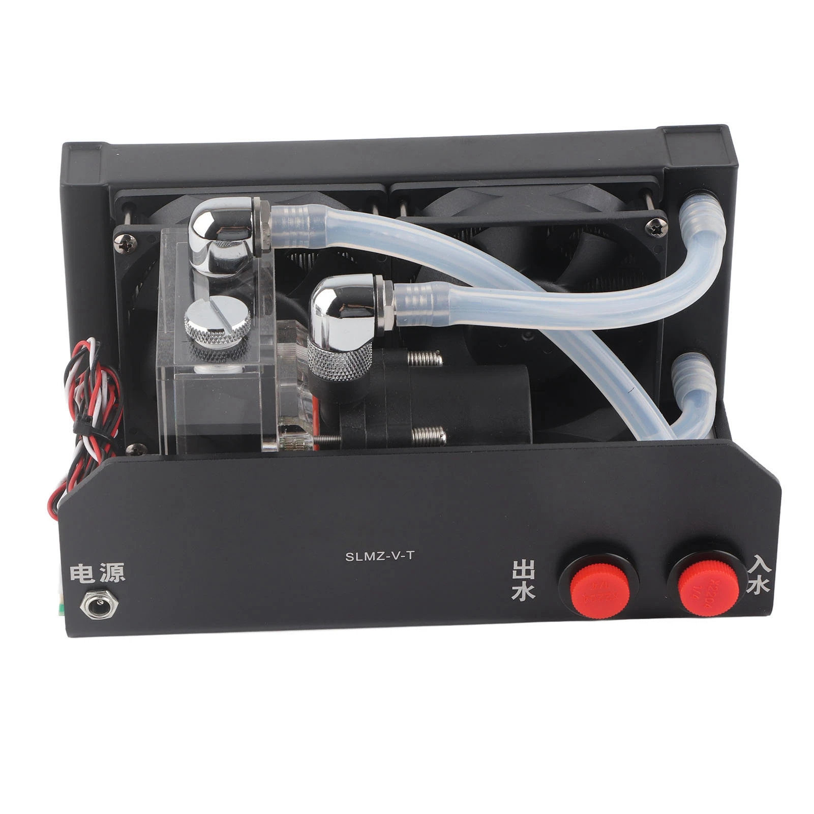 Pompa di raffreddamento ad acqua CPU Pompa di raffreddamento CPU 600L/H Doppia ventola G1/4 Filettatura D Porta Pompa di raffreddamento ad acqua silenziosa a 4 pin per computer desktop