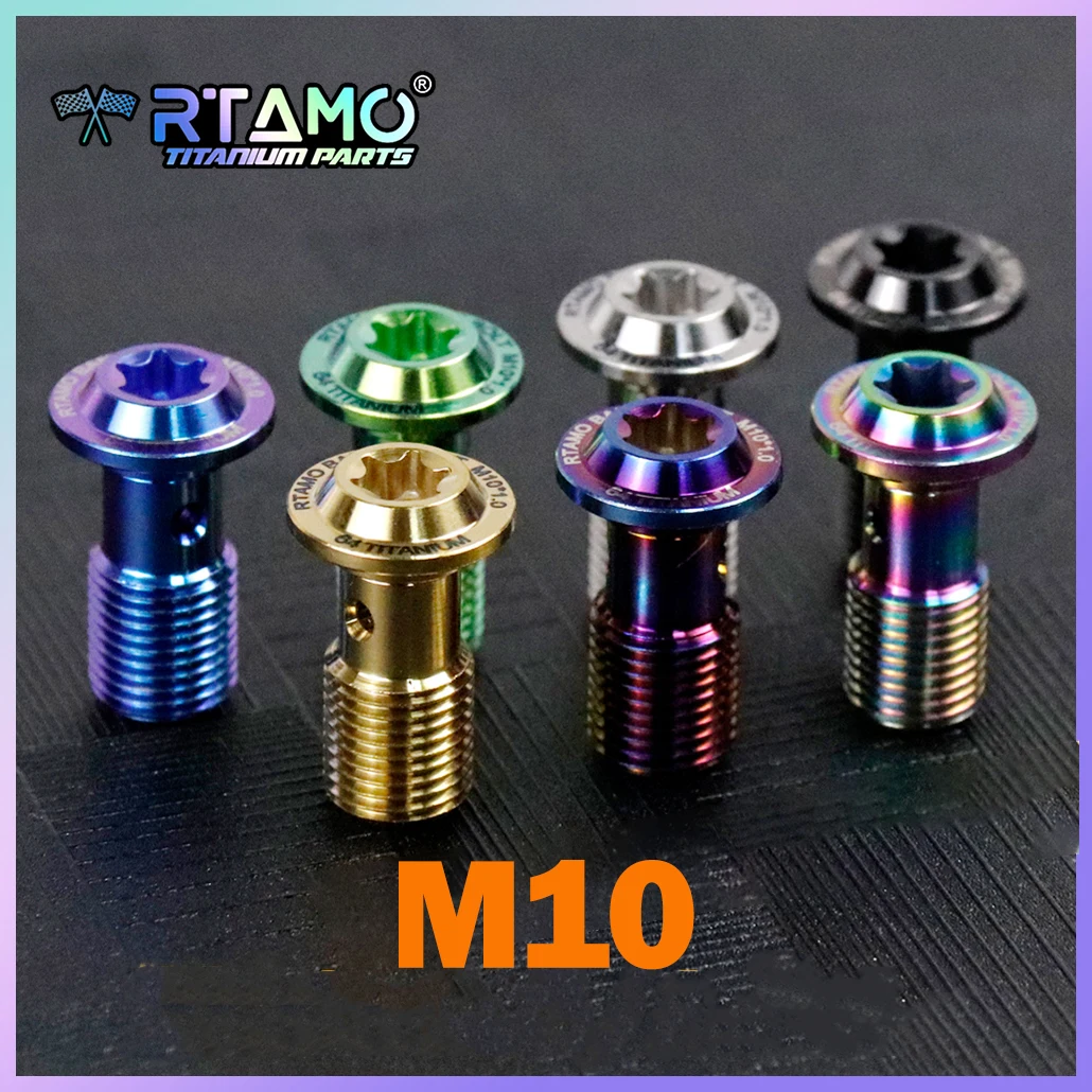 RTAMO Titanium Banjo Bolt M10X1.0P/1.25P Single Hole Brake Caliper Master Cylinder Bolt