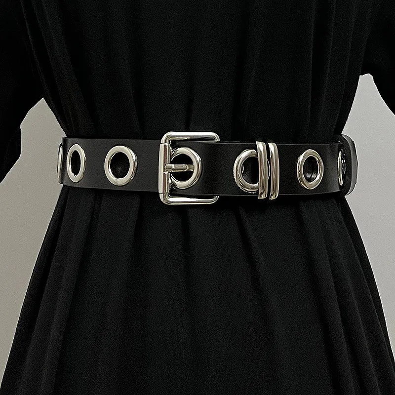 

Женские ремни из натуральной кожи в стиле панк, хип-хоп, женские полые корейские модные простые универсальные джинсовые ремни, аксессуары