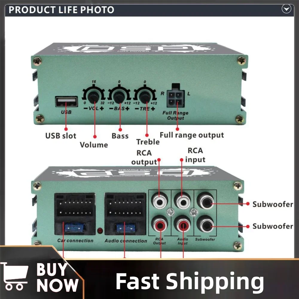Car DSP Digital Audio Processor Support APP Control DSP Car Power Amplifier 6-Channel Output DSP Car Equalizer Car Accessories