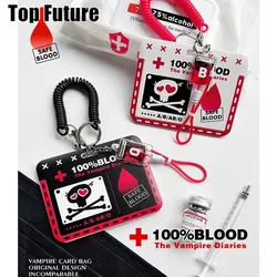 Harajuku Gothic Lolita Y2K Girl Women's Cosplay harajuku punk goth skeleton blood type card set student vampire diarles Necklace