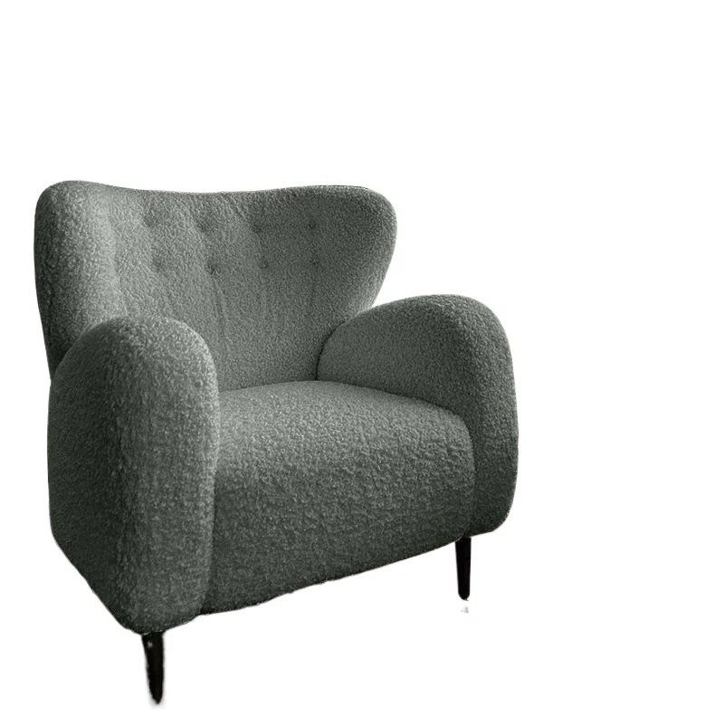 

Light luxury fabric single sofa leisure chair small apartment lamb wool lazy chair
