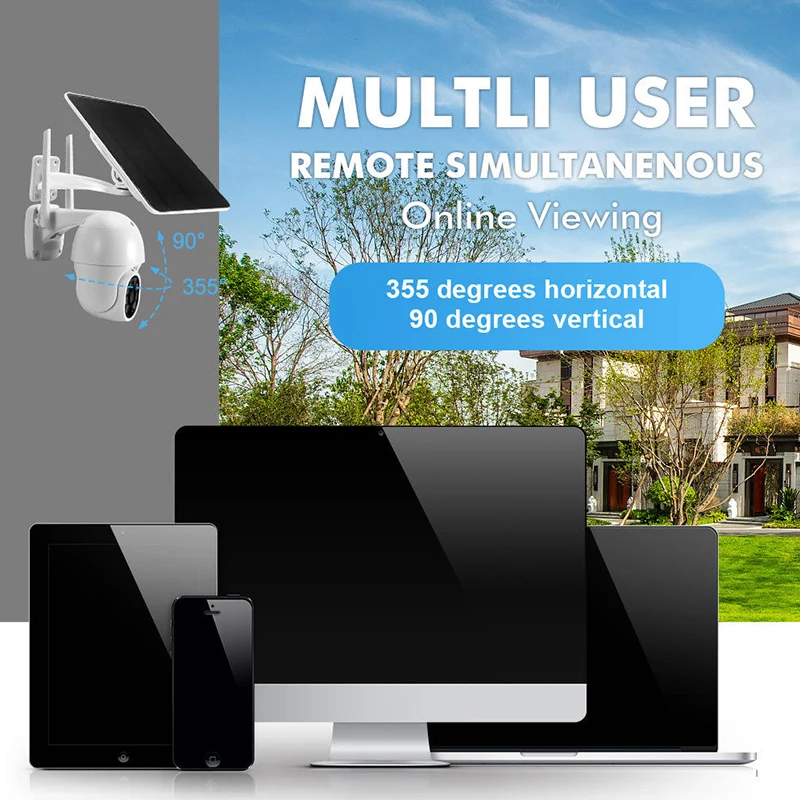 Tuya WiFi 3MP Solar Camera 10000mAh Battery Wireless PTZ Outdoor PIR Monitoring AI Human Tracking Night Vision CCTV Smart Life