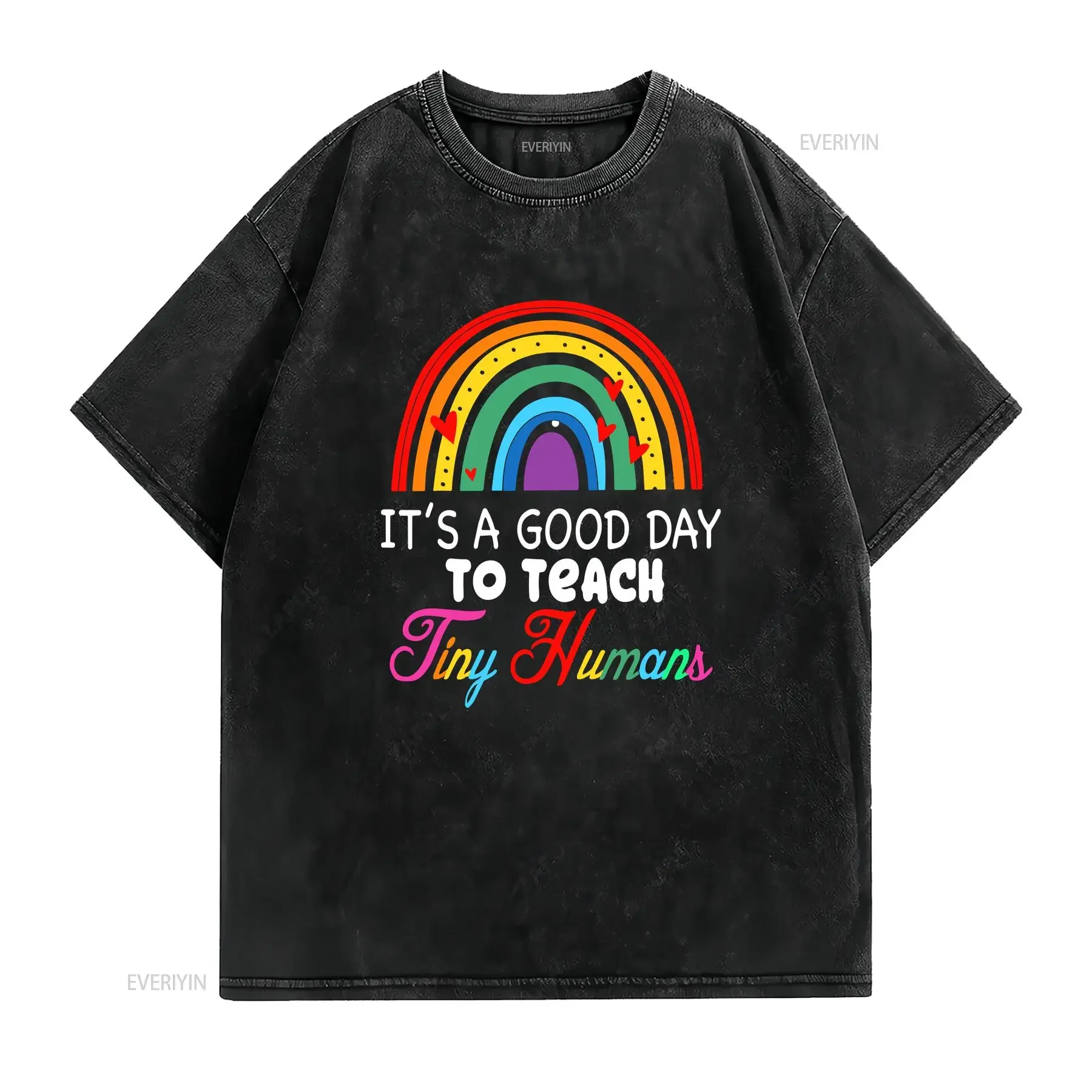 Womens Its Good Day To Teach Tiny Humans Daycare Provider Teacher T Shirt Black Large vintage Washed Stylish Comfortable homme