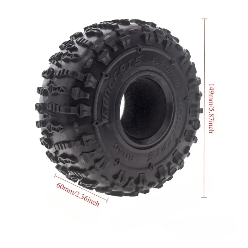 

4pcs 2.2 Inch Rubber Tyre 2.2 Wheel Tires 149x60mm For TRX4 SCX10 90046