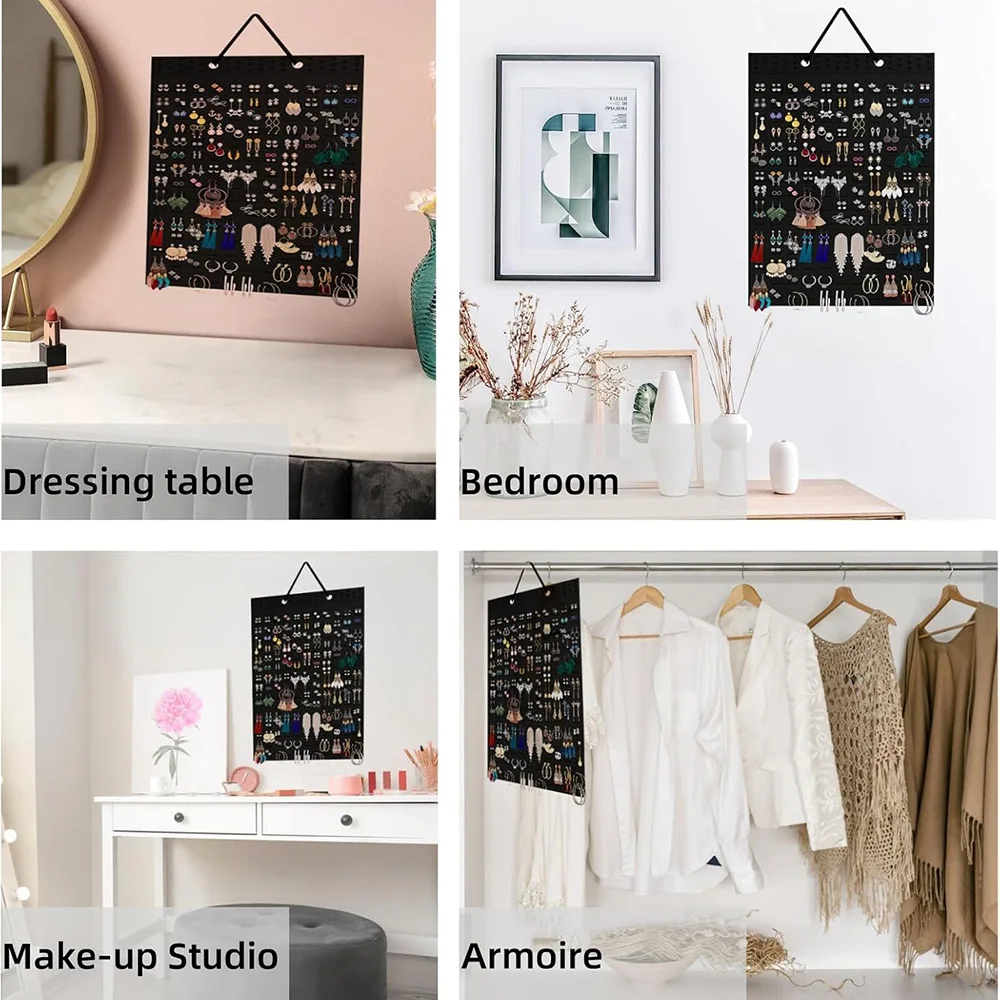 منظم حامل القرط المعلق، لوحة عرض دبوس بروش مع 150 فتحة لـ 300 زوجًا من الأقراط/الدبابيس، منظمات الرصيف/الشارة #4