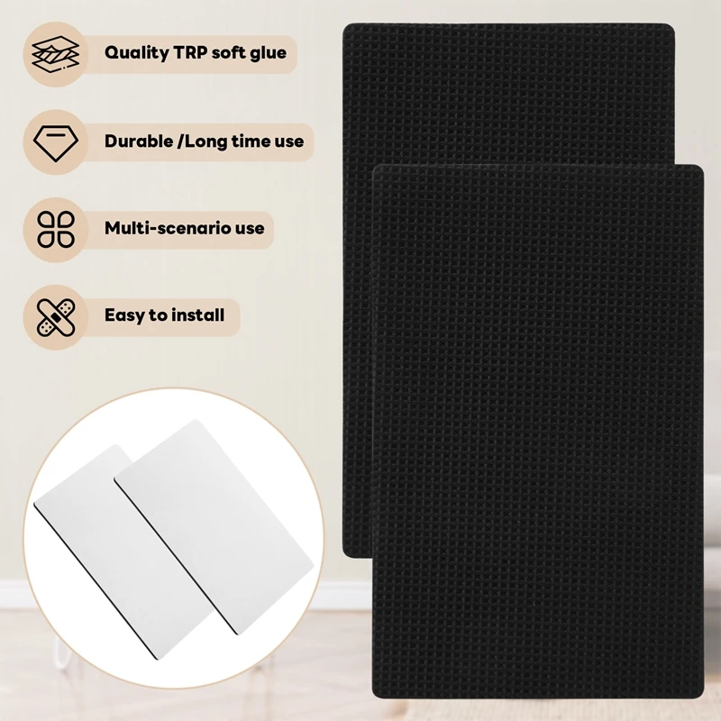 New 2 Tablets Anti Slip Furniture Pads Self Adhesive Non Slip Thickened Rubber Feet Floor Protectors For Chair Sofa