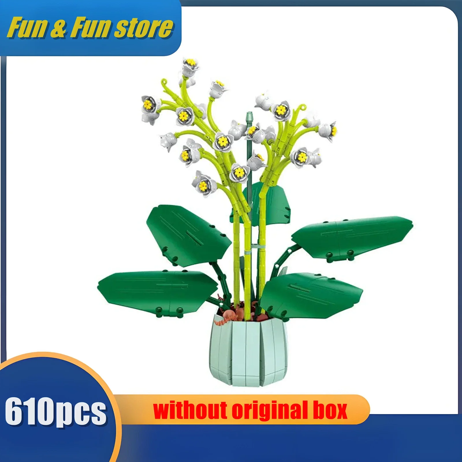 2024 City Creativity Bouquet Flower lily of the valley Potted Plant Home Decoration Building Blocks Bricks Kids Toys