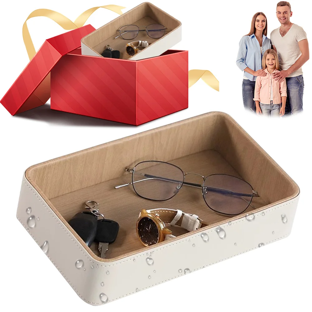 

Лоток Valet Многофункциональный настольный лоток-органайзер Коробка для хранения из искусственной кожи (бежевый)