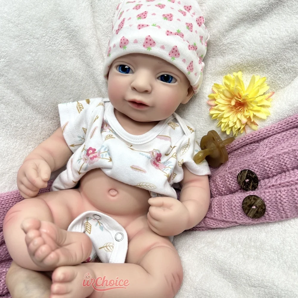 44cmの乳母訓練用シリコン製リボーンドール、青い目を持つリアルな洗える人形、柔軟な手足、プロの介護者向け