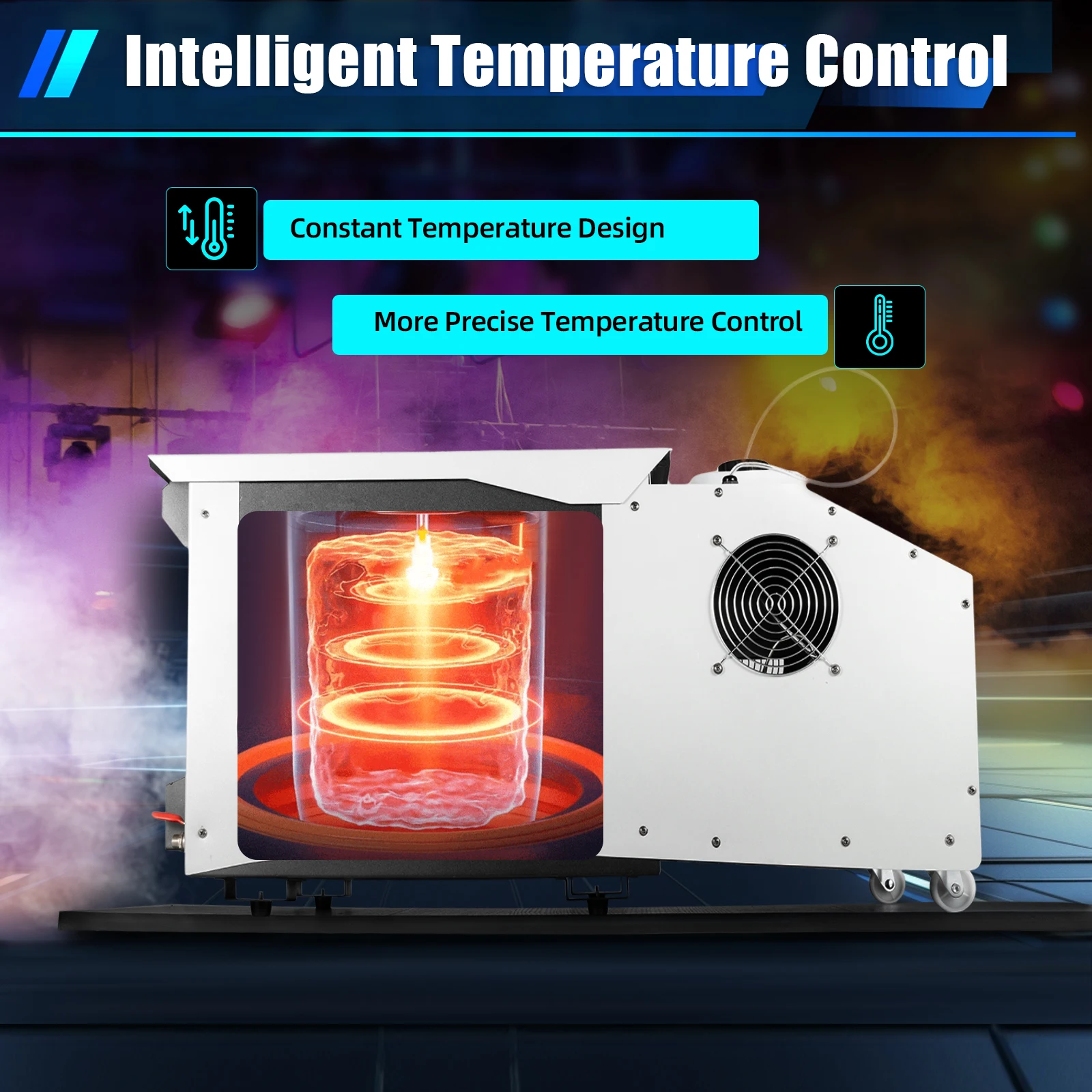 ماكينة ضباب احترافية منخفضة الكذب بقدرة 1500 وات، ماستر تأثير المسرح، تغطية 861ft2، جهاز تحكم عن بعد/DMX512، أمان من الحرارة الزائدة