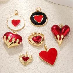 Red Love Necklace Bracelet Pendant Couple Accessories Handmade Diy 3d Heart Charms For Jewelry Making Good Luck Charm Wholesale