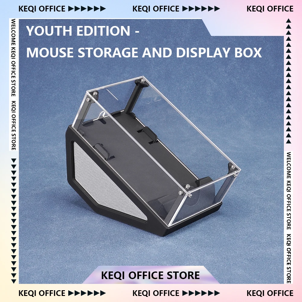 Youth Edition-Mouse Display Box Dustproof Storage Table Ornaments 3D Printing Transparent Acrylic Box Game Mice Box Pc Desktop