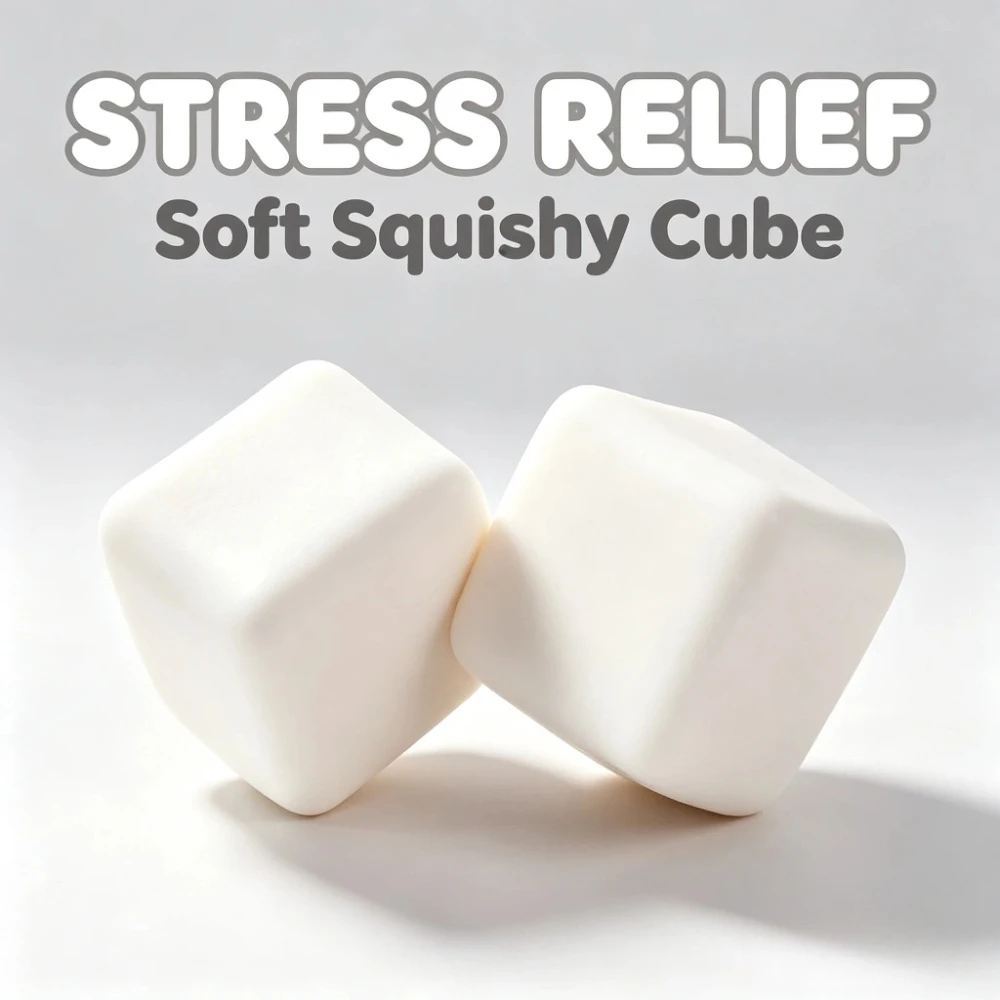 Slow Rising Tofu Squishy Toy Soft Rebound Stress Relief Handmade Relaxation Fidget Gift for Adults Kid Fun 1/2/3PCS Set Optional