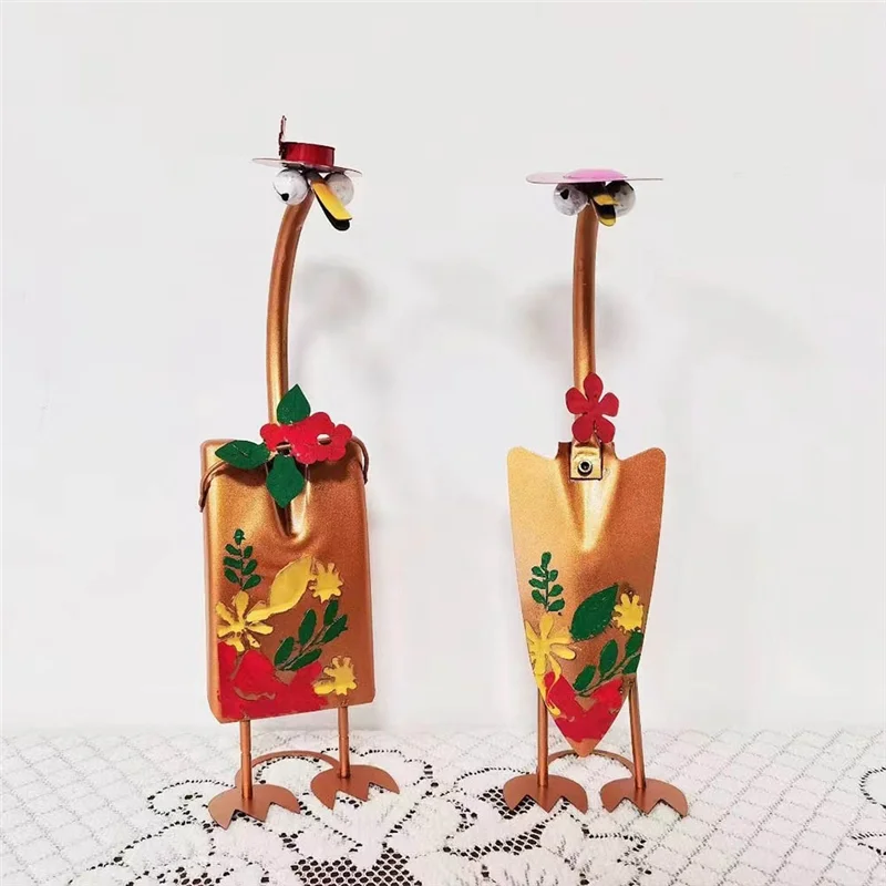 Quality! Cute Fairy Garden Decor, Cute Duck Garden Statues, Cute Duck Garden Art Shovel Spade Art Craft Decoration A