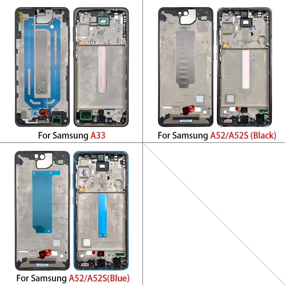 NEW Replacement Front Housing LCD Screen Middle Frame Cover Bezel Plate Parts For Samsung A33 A52 A52S A53 A72