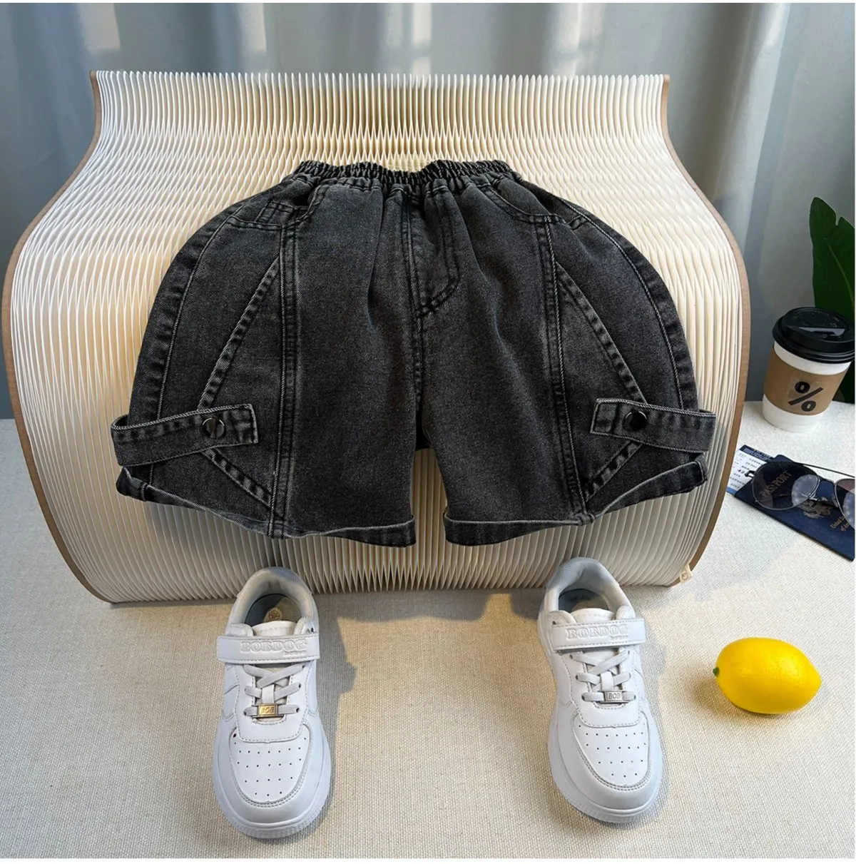 مجموعة ملابس الأطفال للأولاد قميص صيفي جديد وسيم + طقم قصير مكون من قطعتين ملابس عصرية للأولاد رفيعة #5