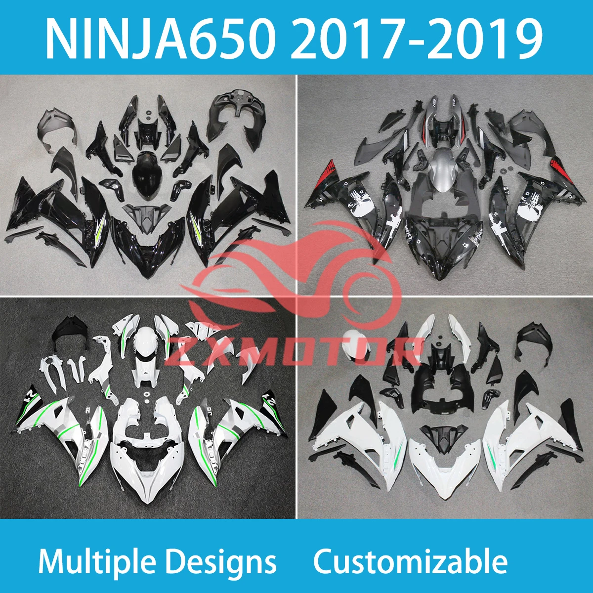 Prime Fairings NINJA650 2017 2018 2019 Motorcycle Aftermarket Fairing Set Bodywork Kit Panel for KAWASAKI ER-6F 17 18 19