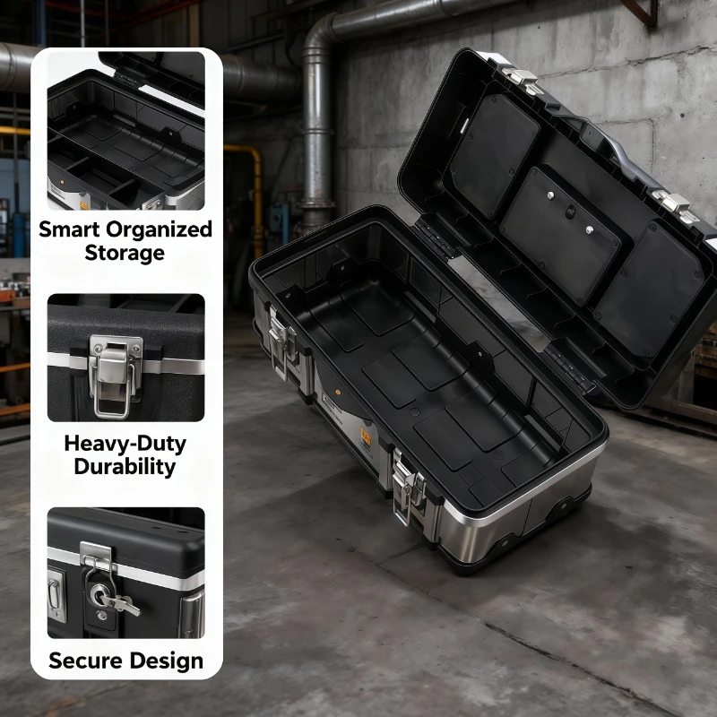 

Toolbox Lockable Portable Steel Tool Chest Heavy Duty Rolling Storage Organizer Garage Workshop Home DIY Mechanic Pelican Case