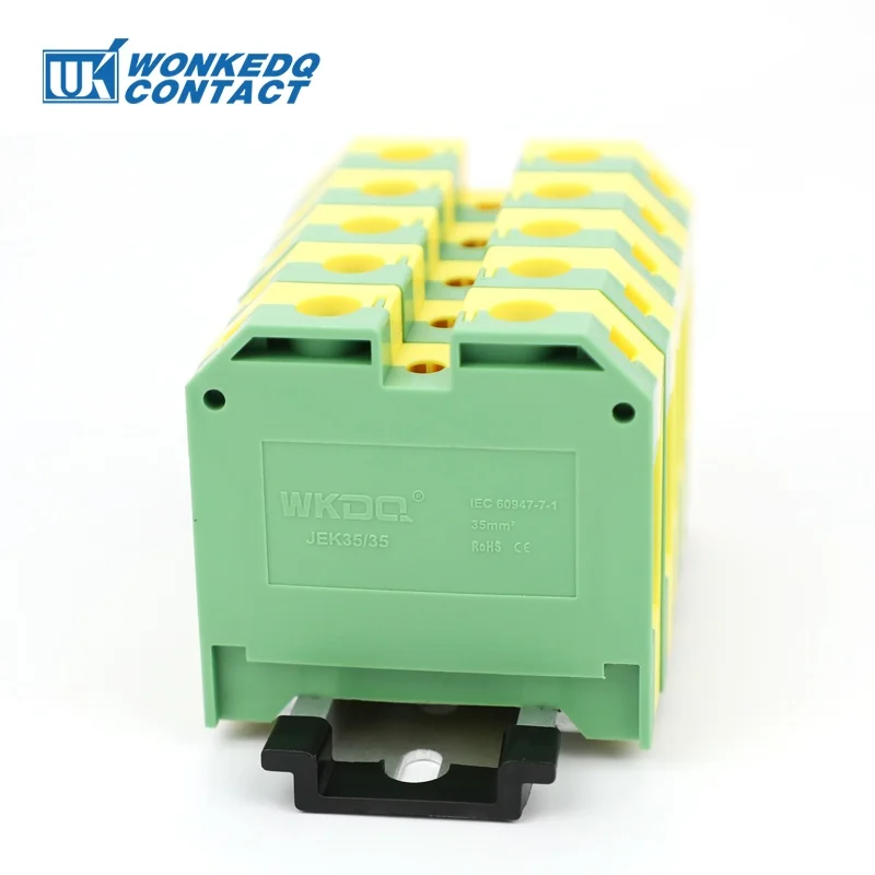 

5Pcs EK35/35 Universal Screw Connection Ground Earth SAK 35 mm² Wire Electrical Connector DIN Rail Terminal Block EK 35/35