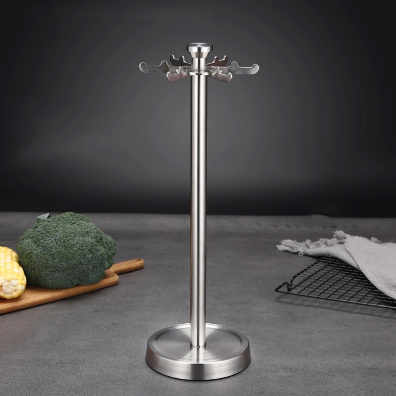 

L9NB 304 Организатор из нержавеющей стали из нержавеющей стали. Организатор 360 градусов Вращающаяся карусель с 6 крючками для