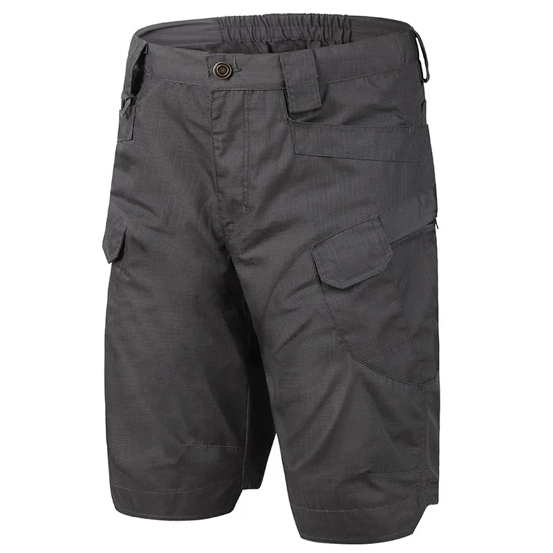 Calças de trabalho multi-bolso ao ar livre, resistente ao desgaste, anti-corte, shorts de 5 pontos, estilo IX7 verão, apto para acampar, caminhar, pescar, andar de bicicleta