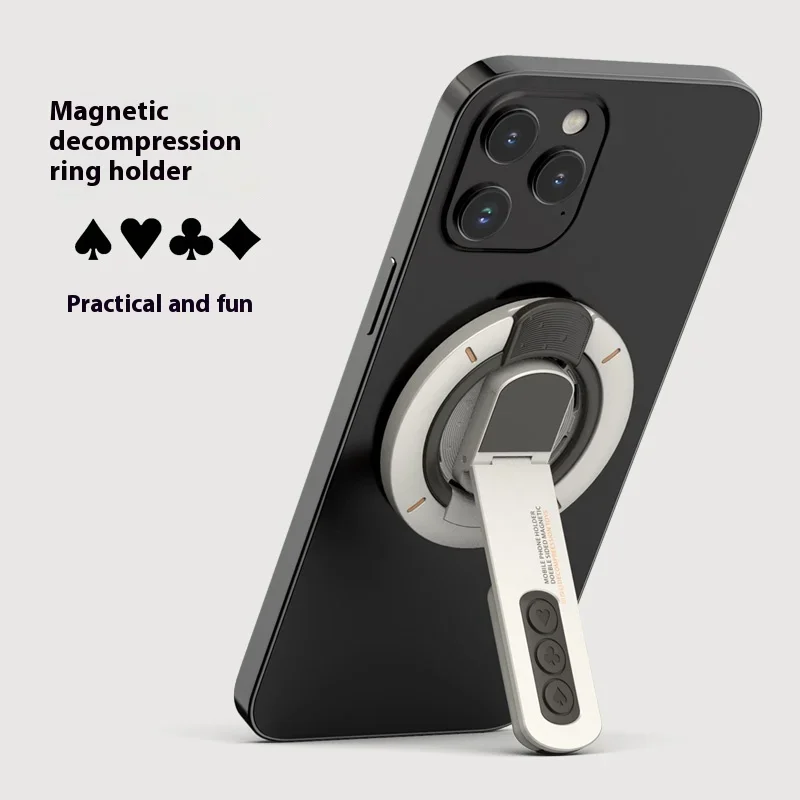 

Luxury Double Sided Magnetic Ring Reduce Pressure Phone Holder Grip Tok Magsafe Case Stand Alloy+Silicone Ring Rotating Bracket