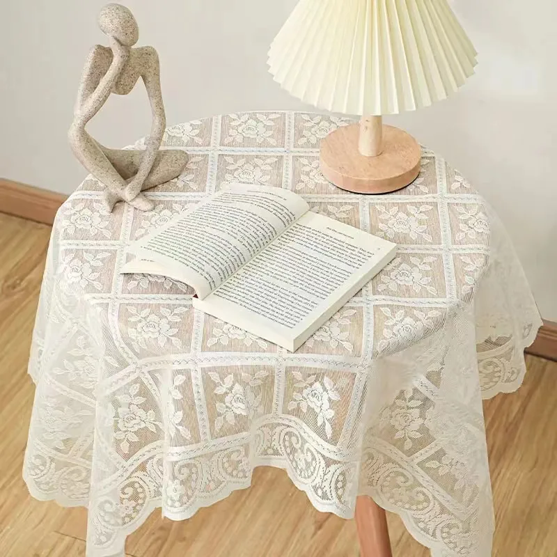 1PC Beige Cutout Tablecloth, Vintage Tablecloth, Wedding Party, Garden Home Decor, Picnic, Camping and Birthday Party