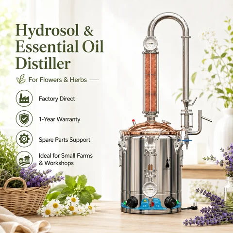 HOOLOO DW25 Hydrosol & Essential Oil Distiller for Flowers Herbs Floral Water Multi Function Plant Extract Kit Extractor