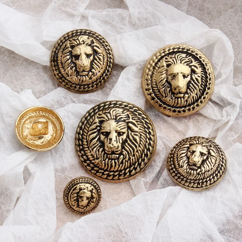 زر خياطة أسد الماعز العتيق ، إكسسوارات يدوية الصنع ، تزيين الملابس ، 15 ، 20 رأس ، 25 صوفي #5