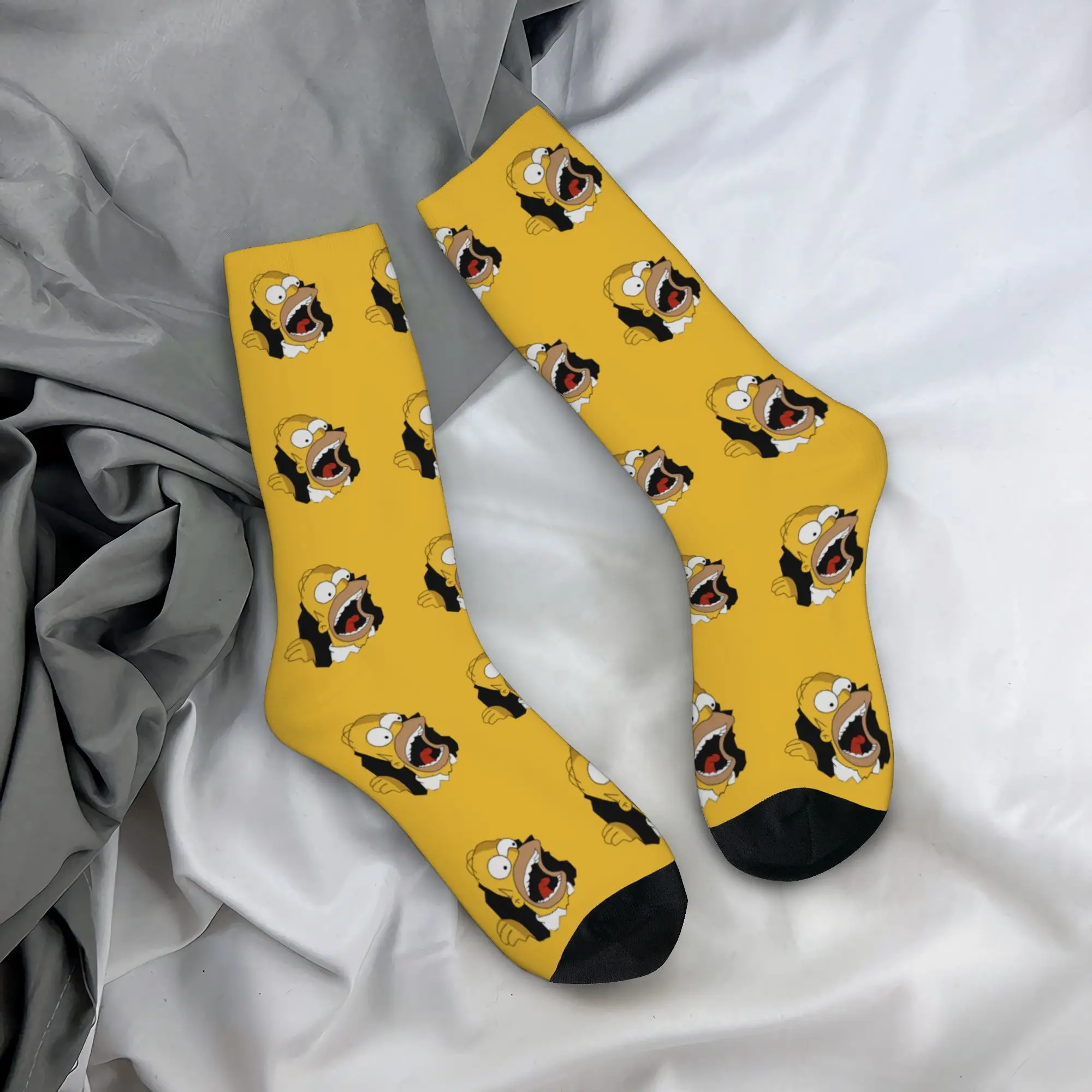 Winter Warm Casual Men's Women's Cartoon S-Simpsons Socks  Sweat Absorbing Crew Socks