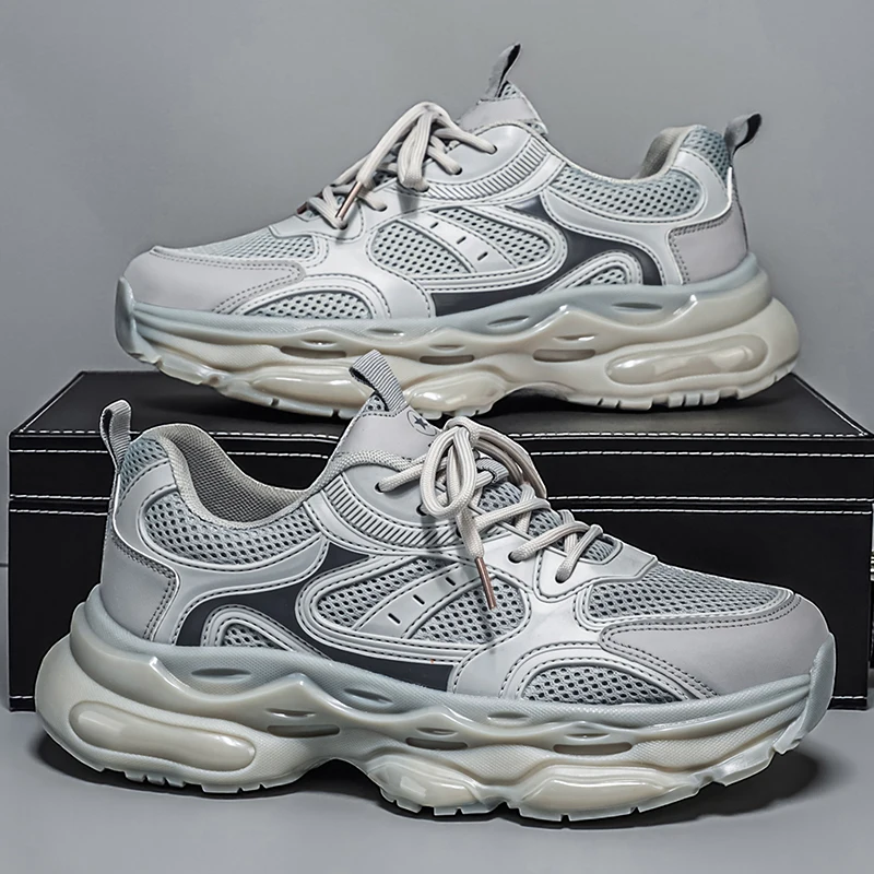 

Men's casual lightweight sneakers summer new breathable soft-sole outdoor racing running shoes fashion student speed sports shoe