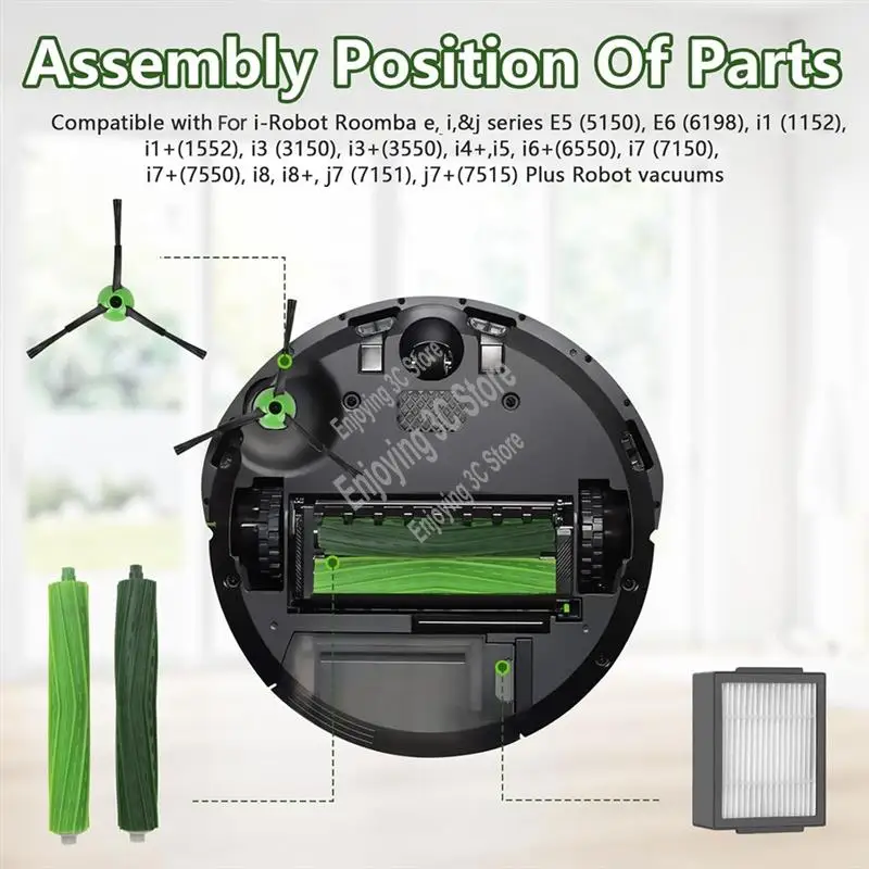 ABLL-Replacement Accessories For Irobot Roomba J Series J5 J5+ J6 J6+ J7 J7+ J8 J8+ J9 J9+Vacuum Cleaner Brush Filters