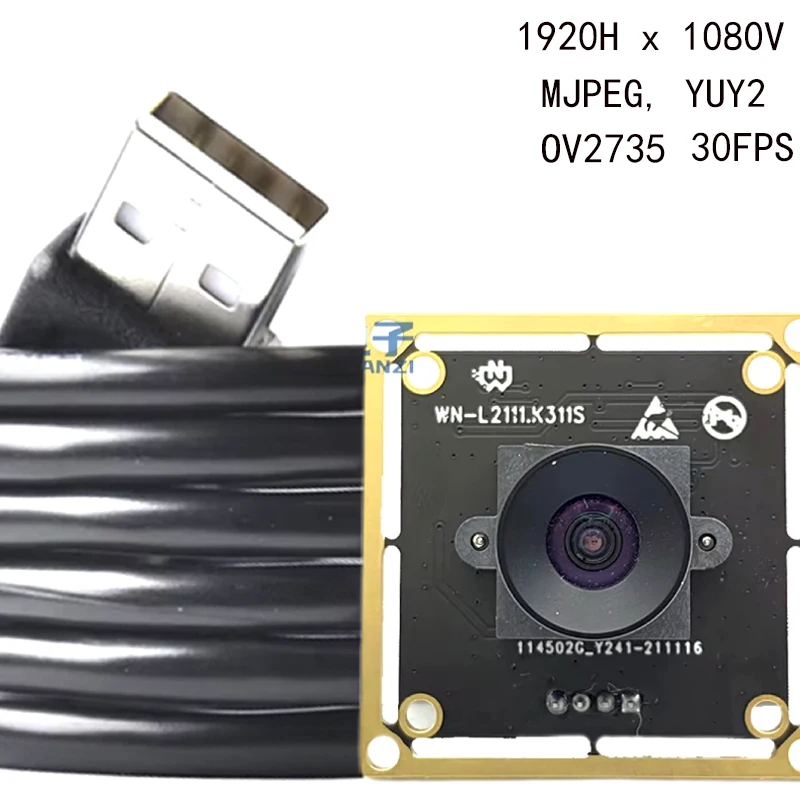 1080P OV2735 USB Camera Module 1920*1080 Machine Vision Camera Module Driver Free Plug-n-play for Windows Android Linux Mac OSX