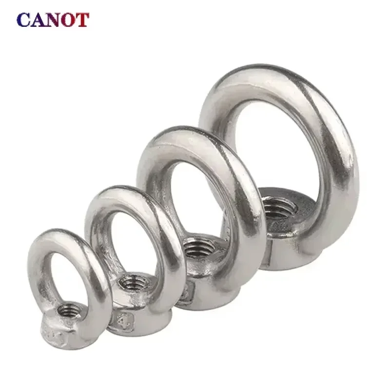 304 Stainless Steel Lifting Eye Nuts/ Screw Ring Eyebolt Ring Hooking Nut Screws M3 M4 M5 M6 M8 M10 M12