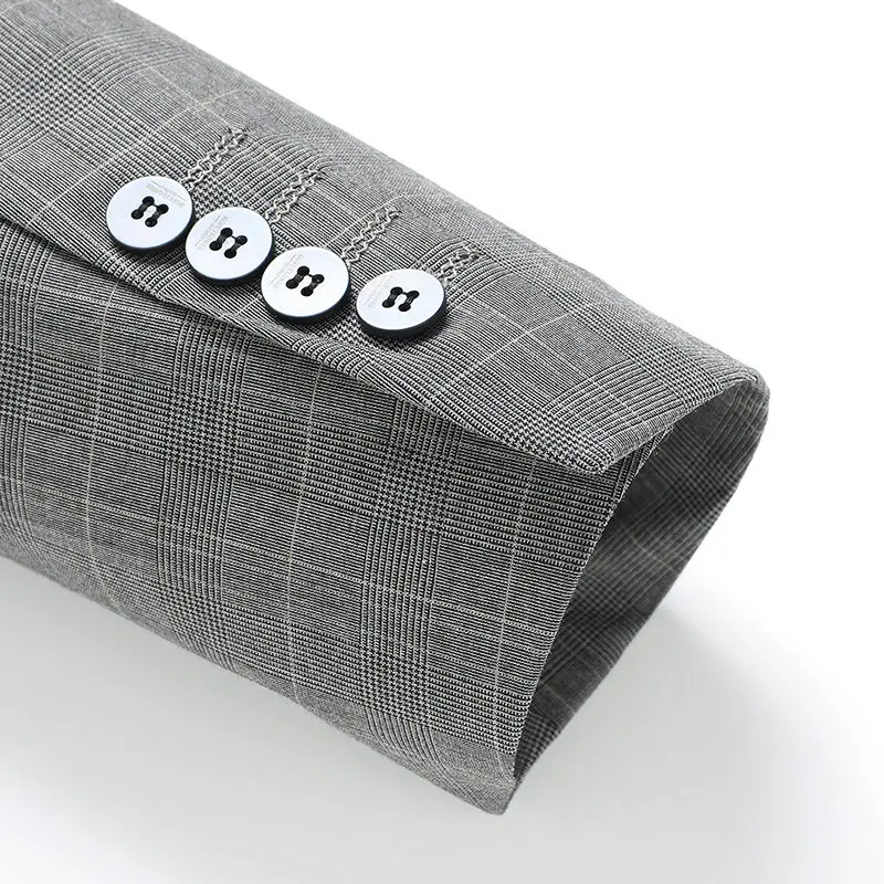 2025 conjunto de dos piezas informal de negocios de moda a cuadros de tendencia atractiva de boda de banquete fino de alta calidad