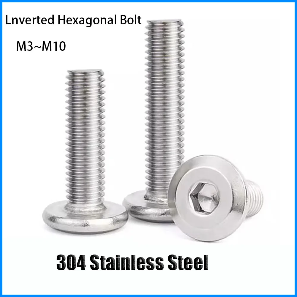 304 Stainless Steel Inverted Cross Screw Flat Head Furniture Bolt M2M3M4M5M6M8M10M12
