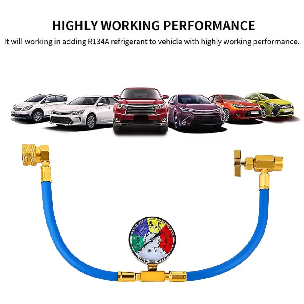 Tube de Fluor à Recharge Rapide pour Fourmi, R134A, avec Valve 1/2 AC, Raccord de Bouteille, Kit de Tuyau de Charge pour Voiture K6D8