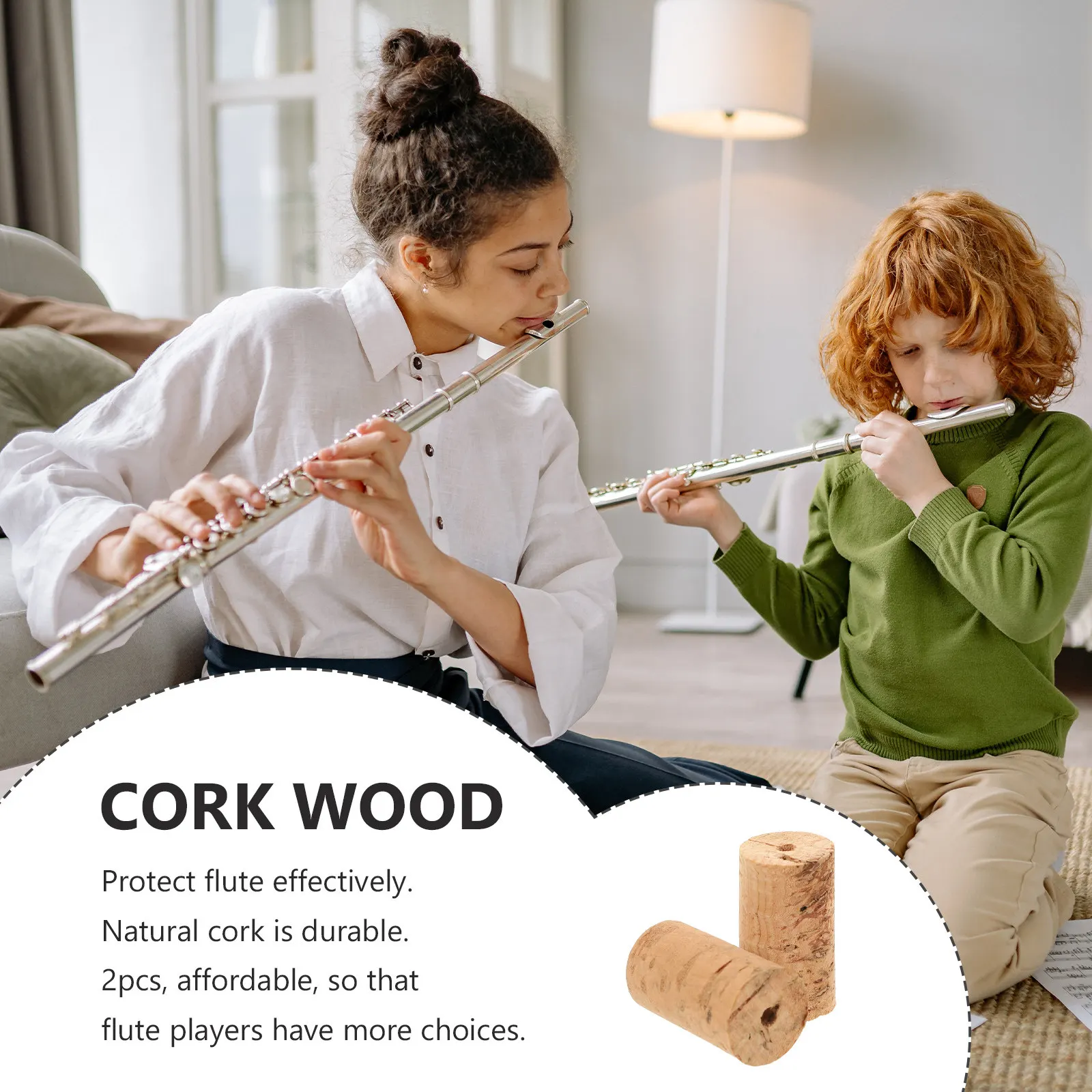 

2Pcs Flute Cork Plugs Reliable Long Service Life Lightweight Perfect Flute Accessories for Repair and Maintenance Use