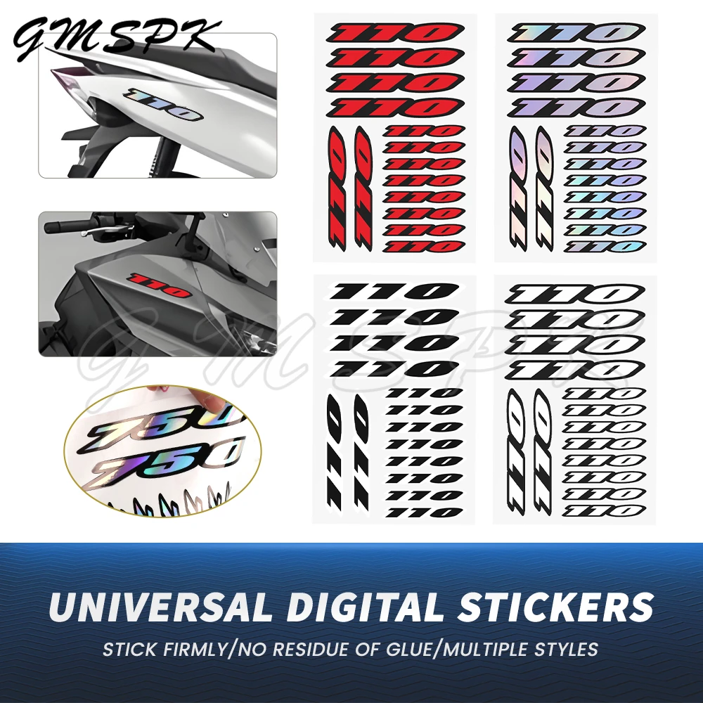 

Motorcycle Number 110 Stickers Decor Decals Fit for Honda Navi CRF Yamaha Raptor TTR Kawasaki KFX KLX Suzuki CFmoto SSR KAYO 110