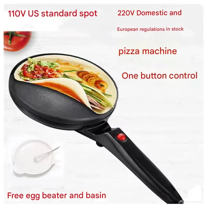 Poêle à frire antiadhésive électrique crêpière petit déjeuner machine à pizza crêpes plaque de cuisson gâteau
