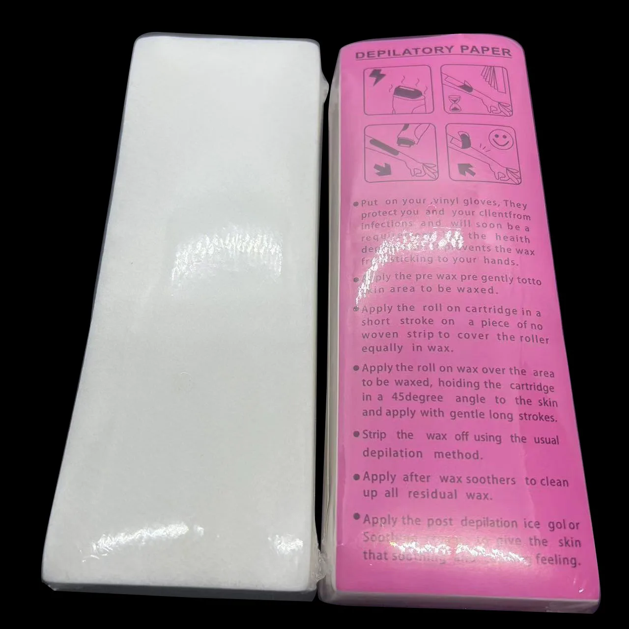 Hot 100pcs Cotton  hair removal wax strip hair removal paper  hair-removing waxy paper