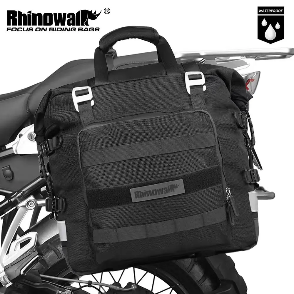

Rhinowalk Motorcycle Side Bag Waterproof Inside Pannier Saddlebag 20L Expandab 30L Side Frame Bag For ADV Motorcycles Reflective