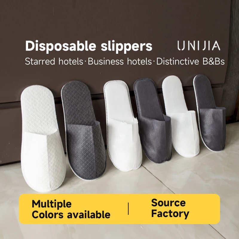 5 pairs of non woven disposable slippers for hotel aviation quality indoor and outdoor outings for travel at home