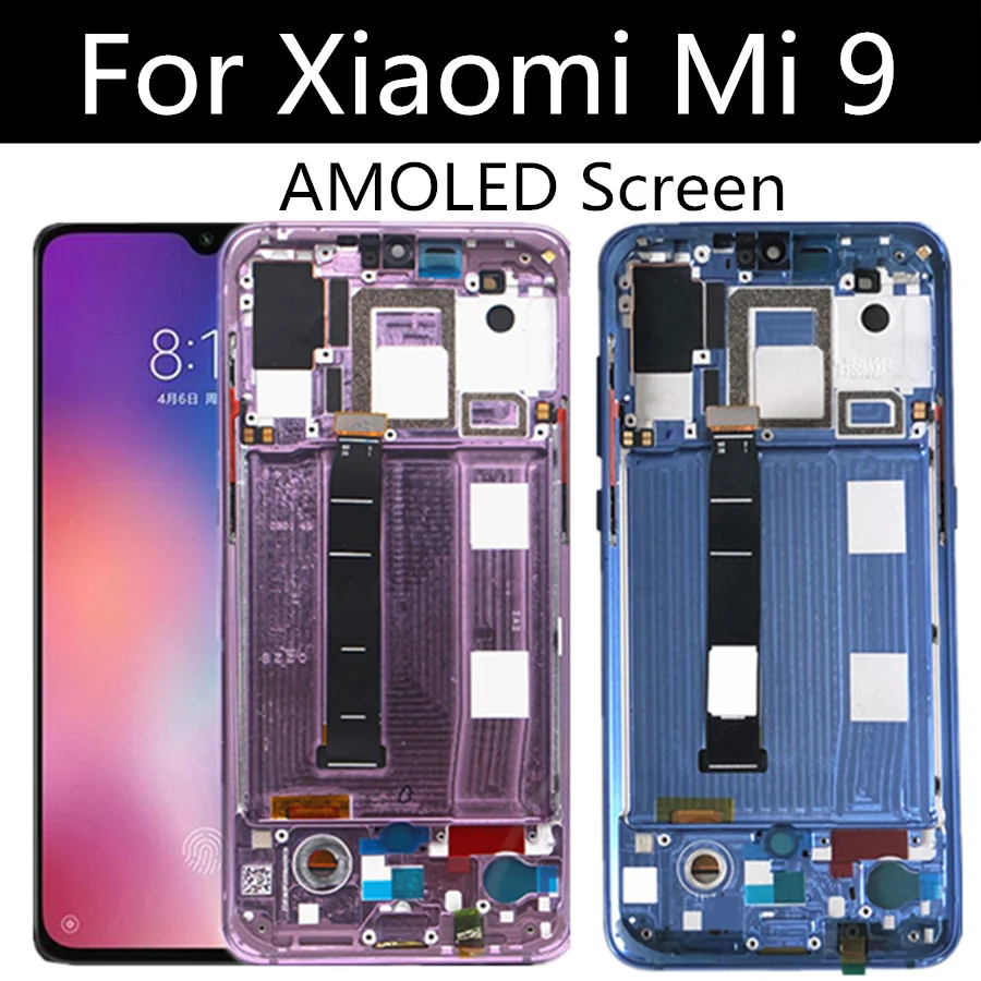 6.39  AMOLED LCD For Xiaomi Mi 9 LCD Display Touch Screen Digitizer Assembly Replacement Accessories For Xiaomi Mi9 M1902F1G LCD