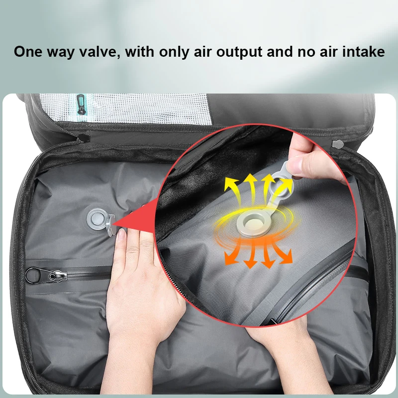 Sac à dos Airbag extensible de grande capacité pour hommes sac à dos étanche pour ordinateur portable 17.3 pouces sac à dos de voyage de stockage sous vide pour homme